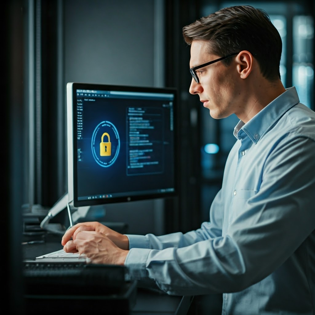 Technician securing data