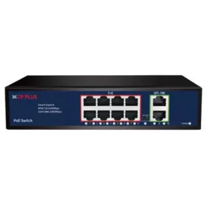 CP PLUS CP-DNW-HPU8G2-96 8 PoE Ports with 2 Gigabit Uplink Ports for Efficient Networking