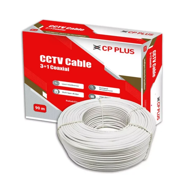 CP Plus 100 Pure Copper Coaxial 3 1 CCTV Cable 90 meters - Superior Signal Quality for CCTV Systems