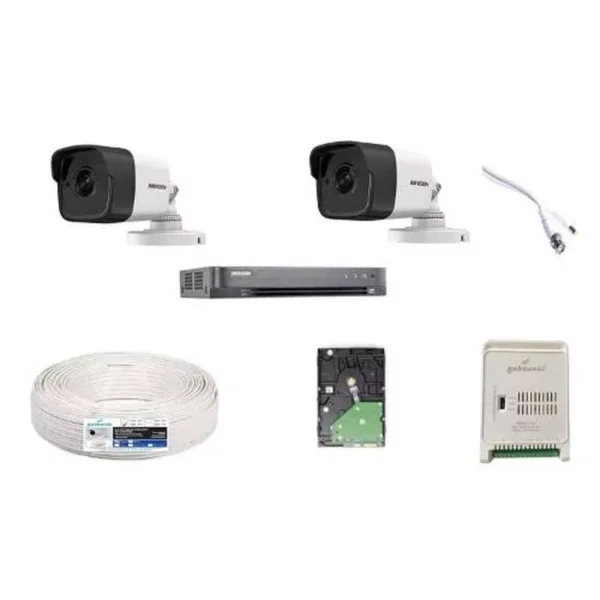 HikVision 5MP 2 Bullet Camera Kit 1TB Hard Disk 8 Channel DVR Complete Surveillance Solution